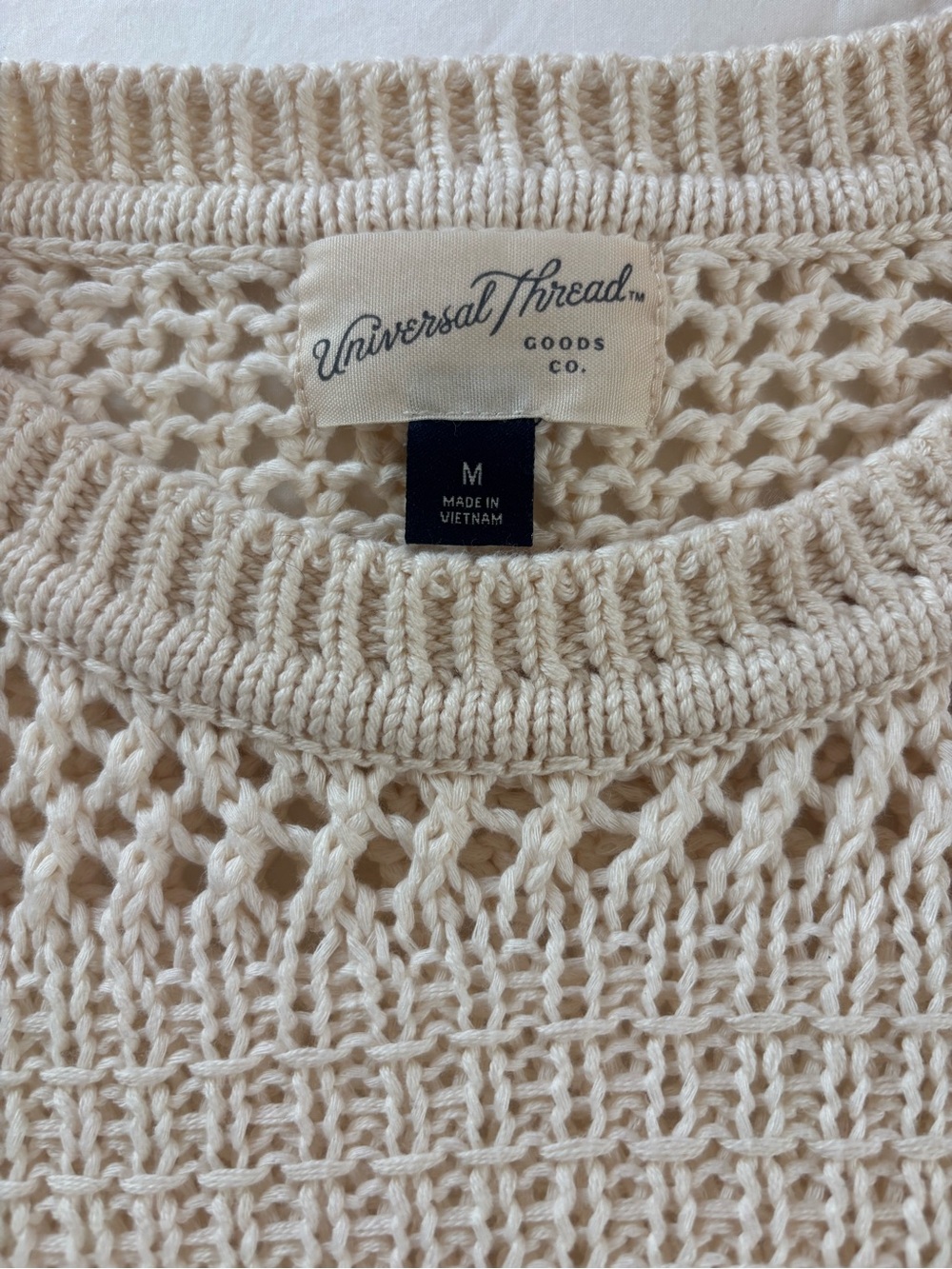 Universal Thread Cream Crochet Knit Sleeveless Sweater Tank - Picture 2 of 3